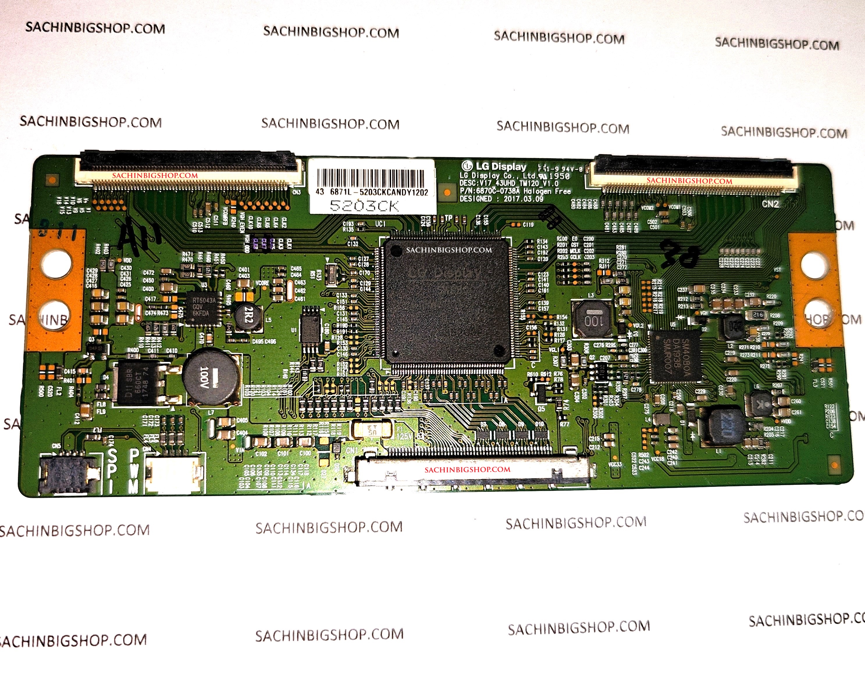 6870C-0738A V17_43UHD_TM120_1.0 T-CON BOARD FOR LED TV
