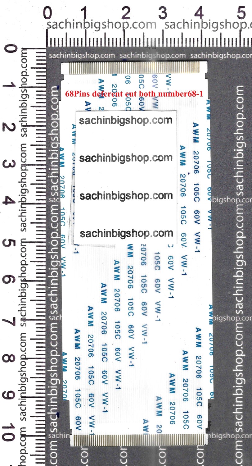 68Pins deferent cut both number68-1 FFC Flex Cable (LVDS) - 0.5mm Pitch (Length 10cm)