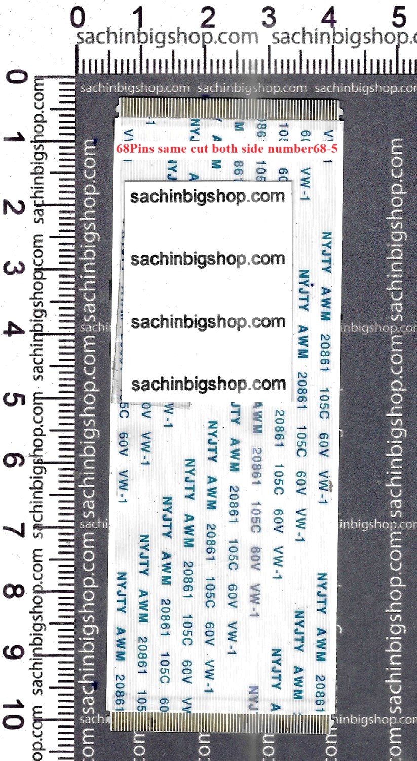 68Pins same cut both side number68-5 FFC Flex Cable (LVDS) - 0.5mm Pitch (Length 10cm)
